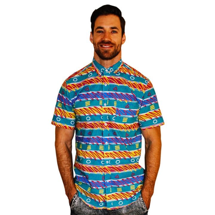 Aerobics Allsorts Party Shirt - Front Button Up